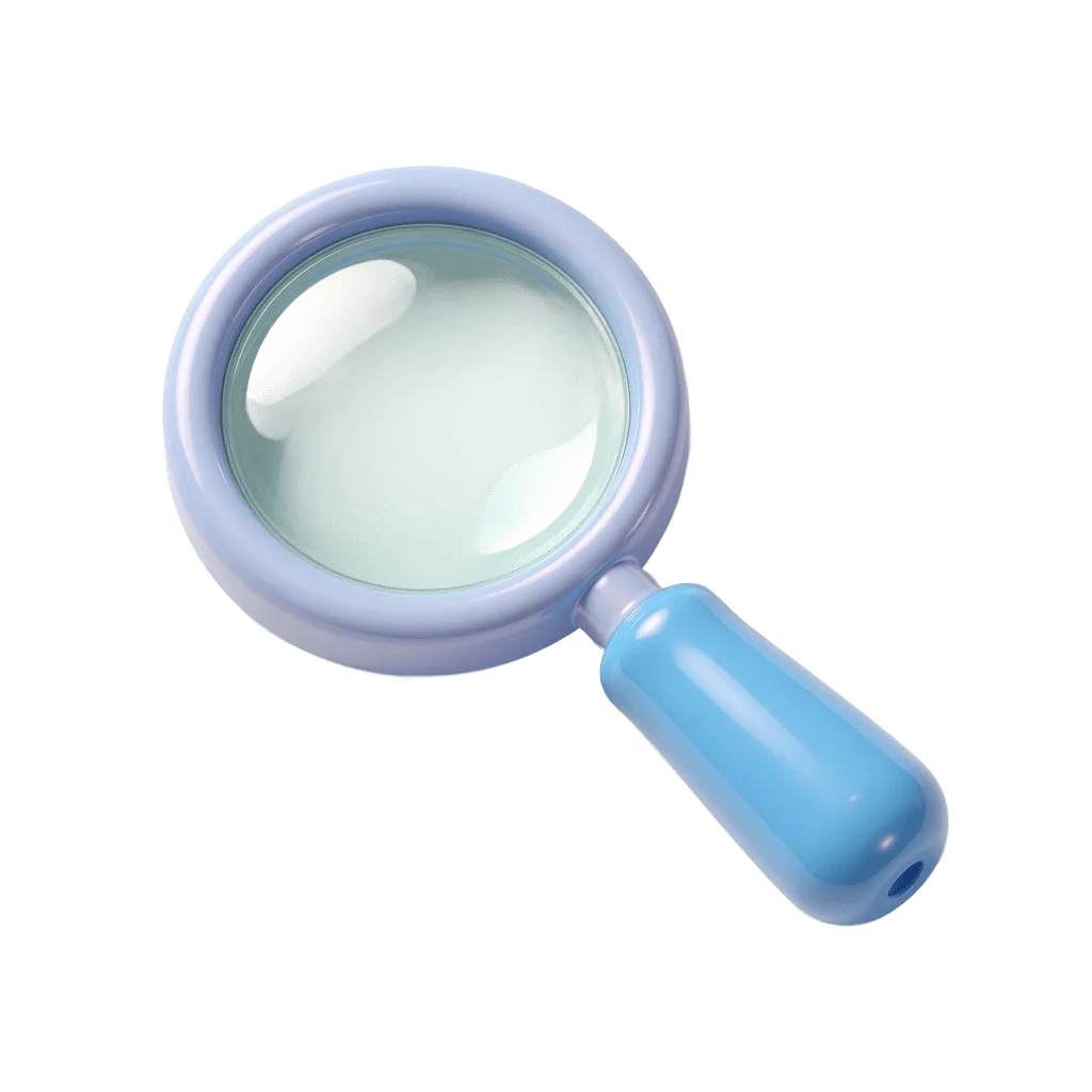 Blue magnifying glass