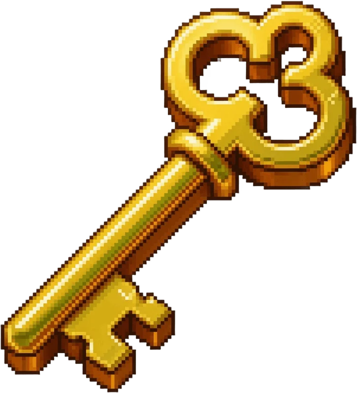 Chave dourada pixel