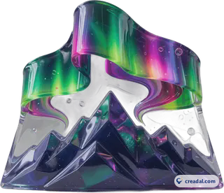 Northern Lights Over Mountains