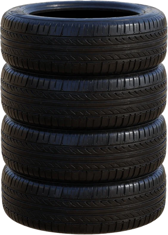 Three Black Tyres