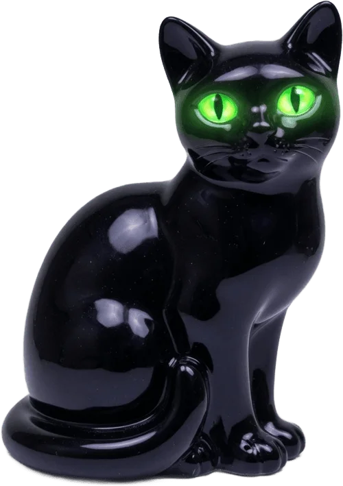 Figurine de chat noir