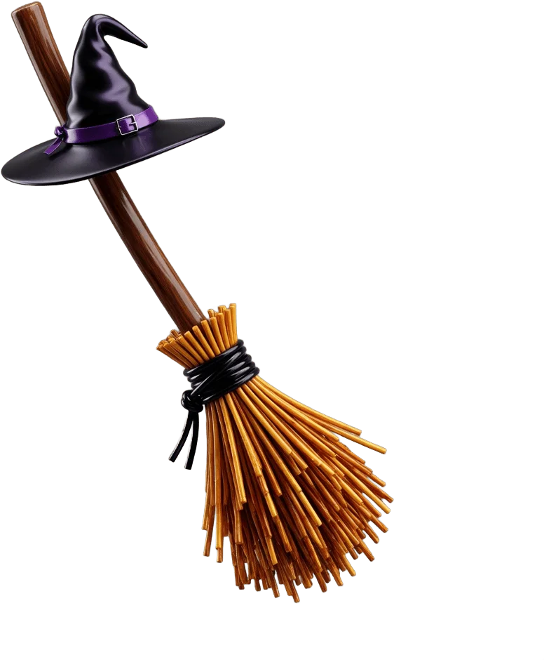 Witch Broom and Hat