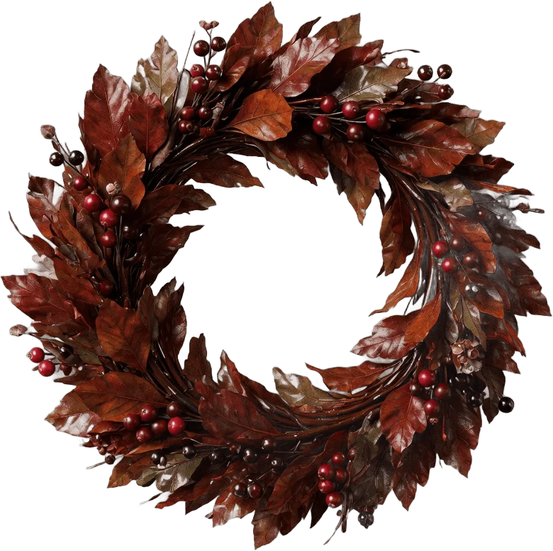 Dried Leaf Door Wreath