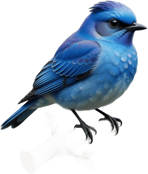 Oiseau bleu sur branche