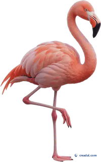 One-legged pink flamingo