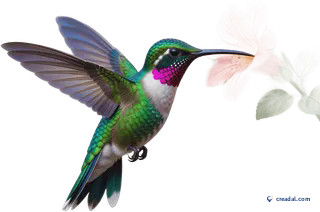 Hummingbird at flower