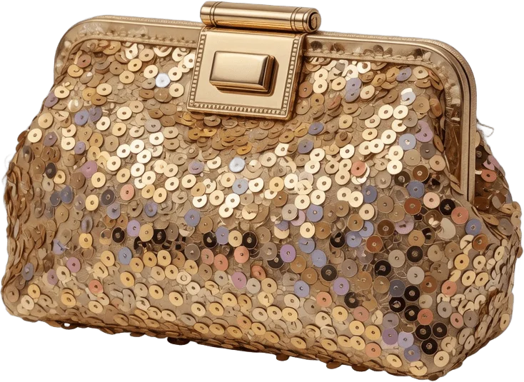 Gold Sequin Evening Clutch