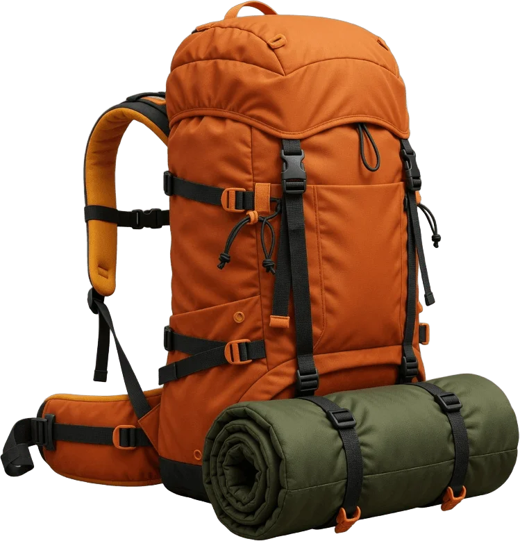 オレンジの登山リュック