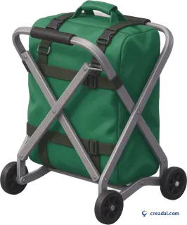 Chariot au sac vert