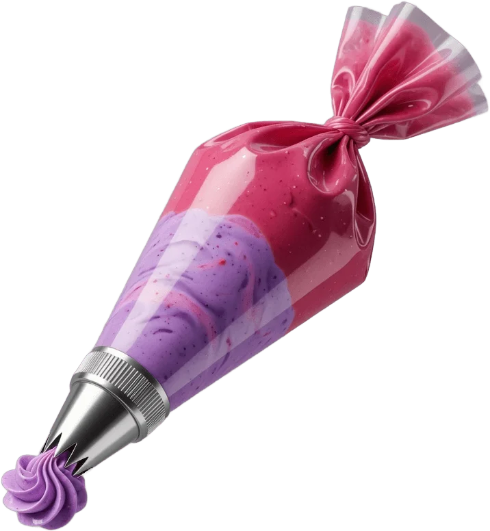 Piping bag with frosting