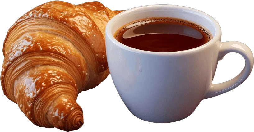 Croissant e café