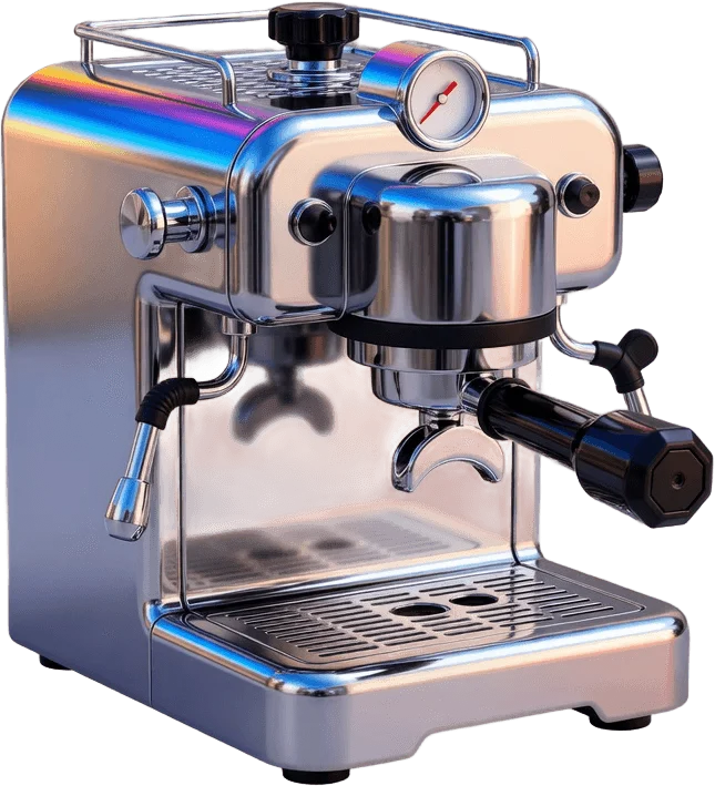 Machine espresso chromée