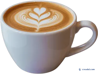 Xícara de latte rosetta