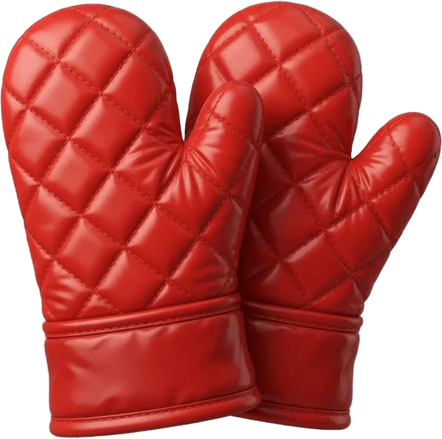 Red oven mitts