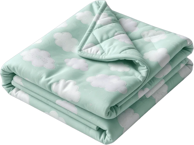 Manta bebê menta nuvens