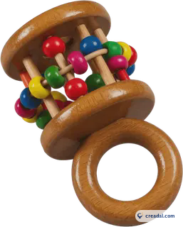 Hölzerne Babyrassel