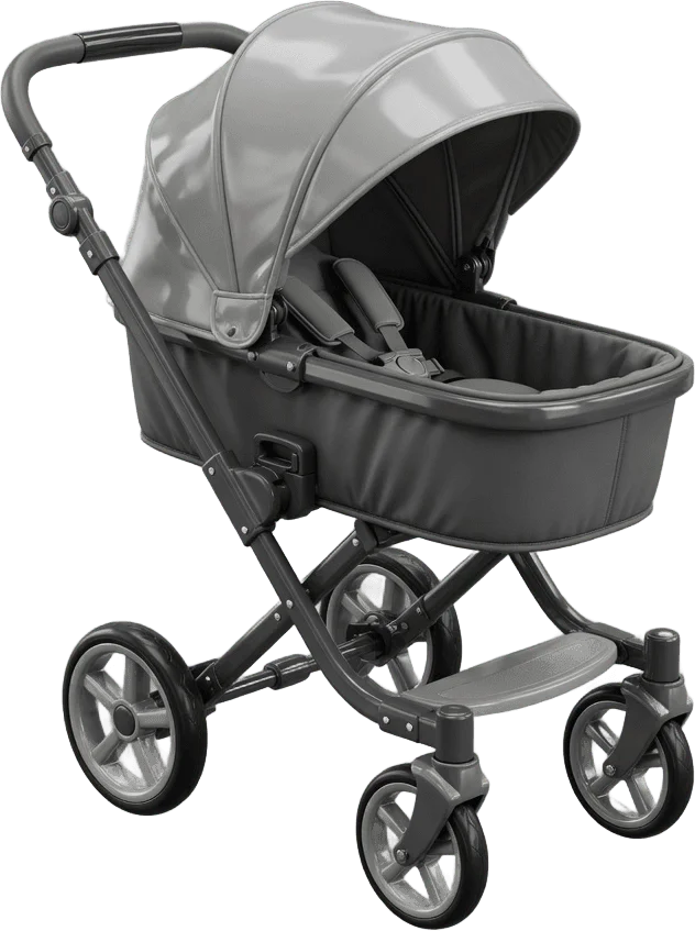 Poussette grise bébé