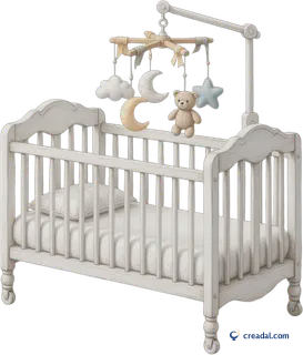 White baby crib