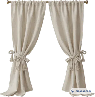 Light linen curtains