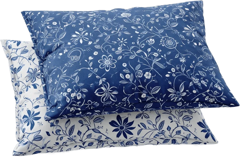 Folded blue pillowcases