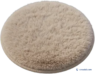 Round fluffy bedside rug