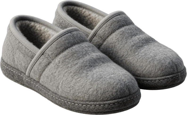 Grey Wool Slippers
