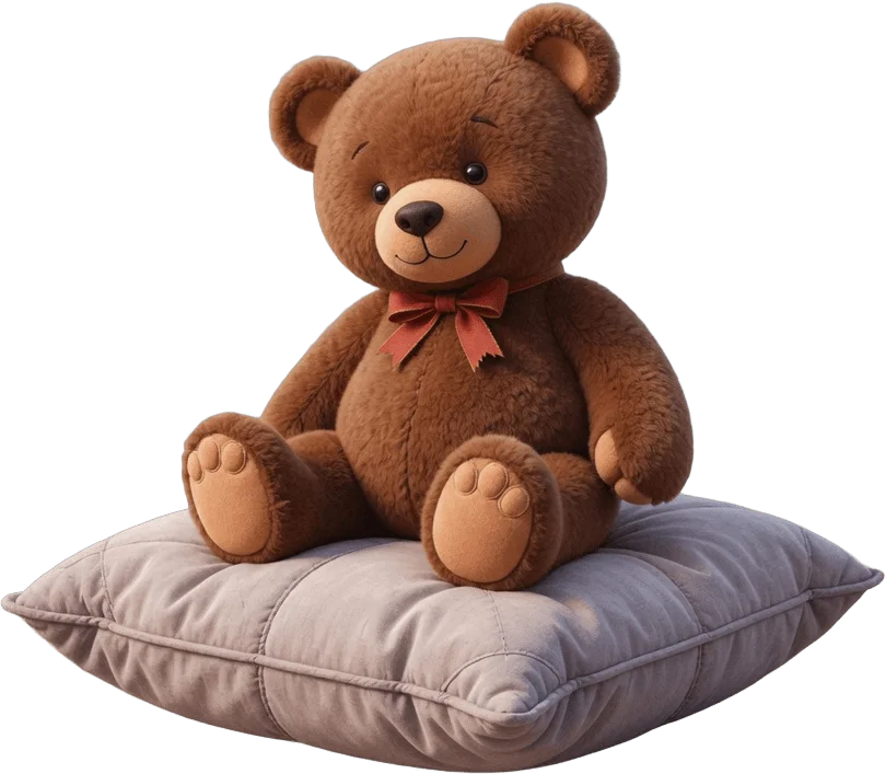 Ourson sur oreiller