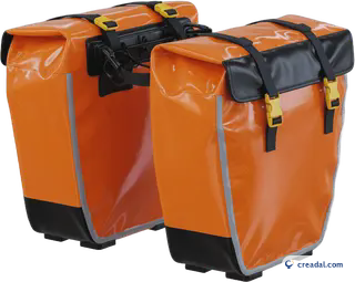 Orange bike panniers