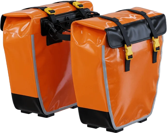 Sacoches orange de vélo