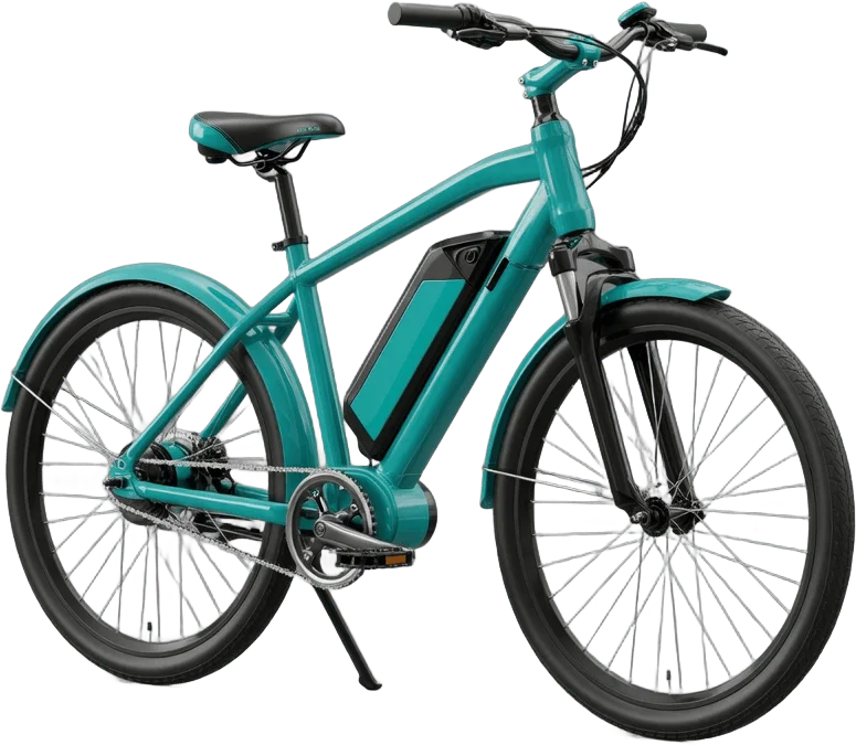 Teal electric bicycle