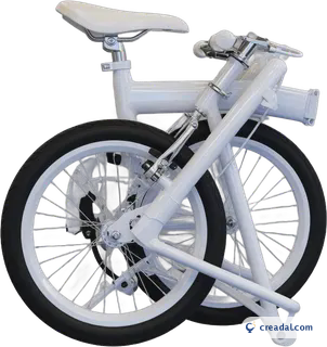 Compact White Folding Bike