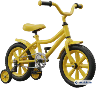 Yellow kids bicycle