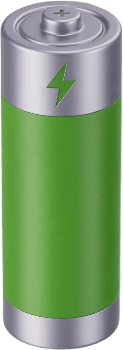 緑と銀の電池