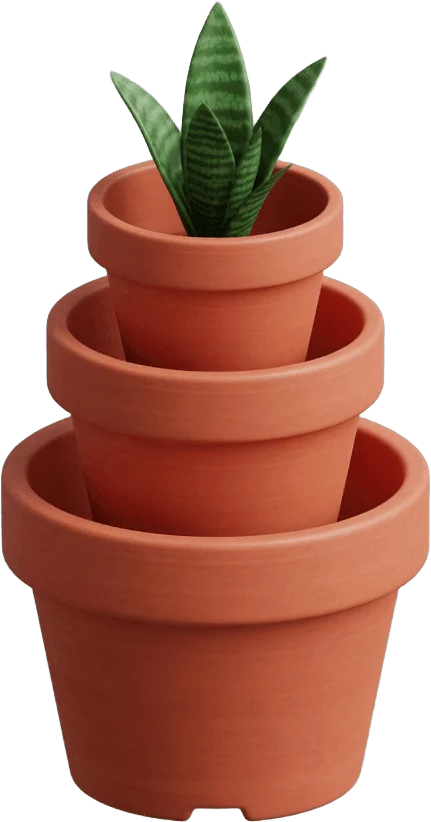 Empty terracotta pots