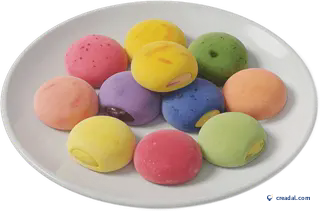 Prato de mochi colorido