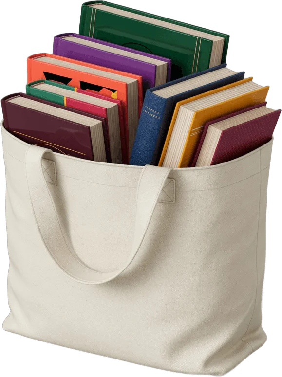 Canvas book tote