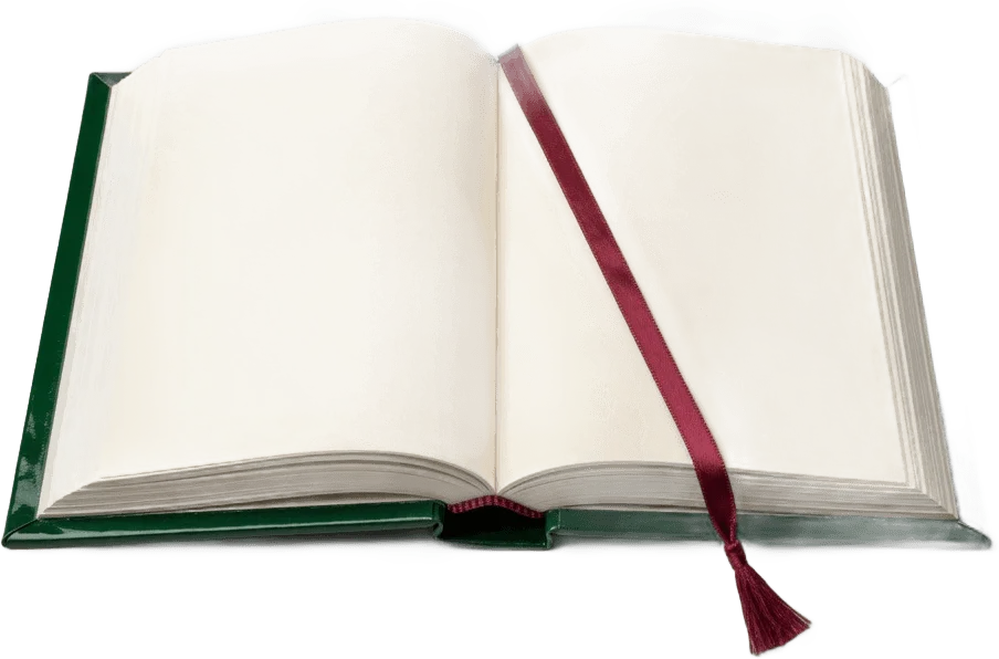 Open book with bookmark