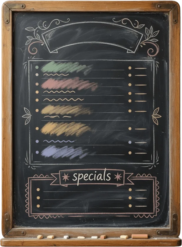 Chalkboard beer menu