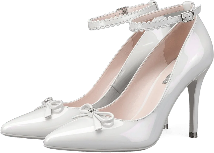 White Bridal Heels