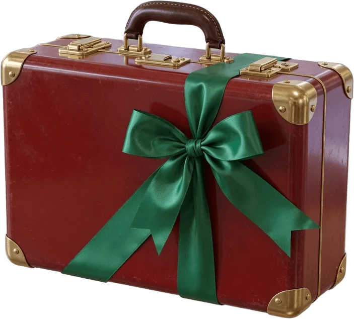 Valise vintage à ruban