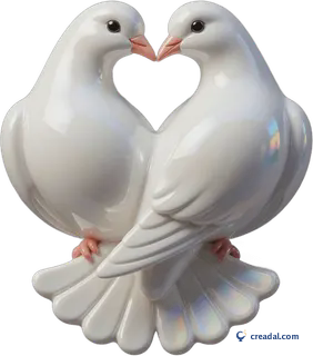 White Doves with Heart