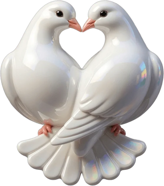 White Doves with Heart
