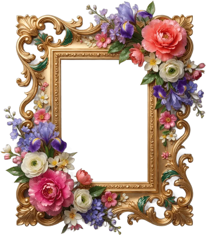 Cadre floral orné