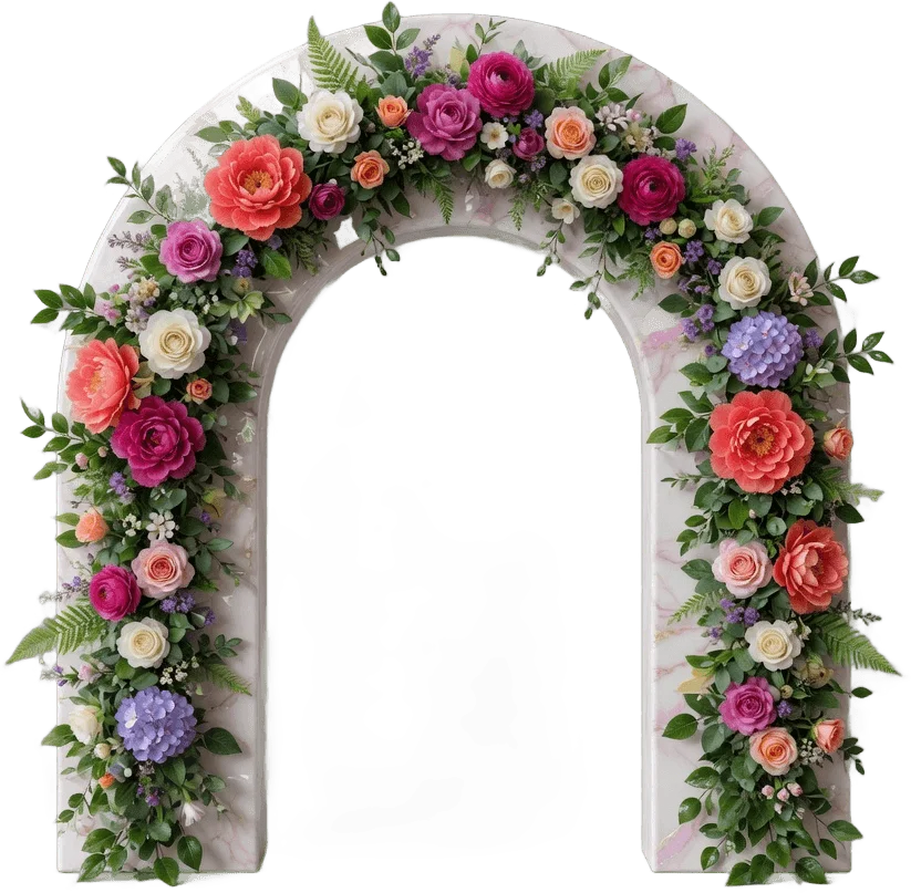 花の結婚式アーチ