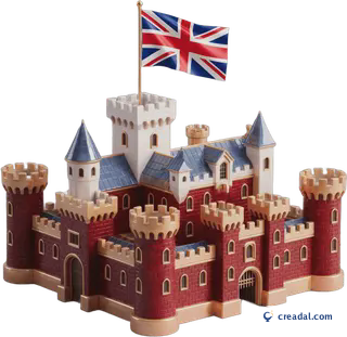 British Castle with Flag