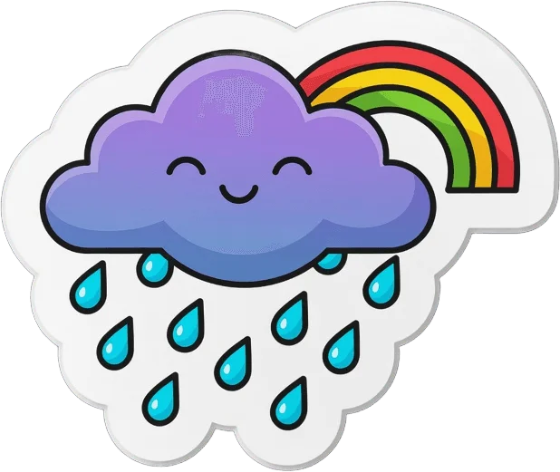 可爱雨云贴纸