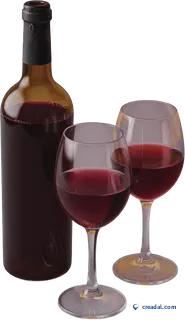 Red wine and glasses