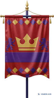Bannière royale sur hampe