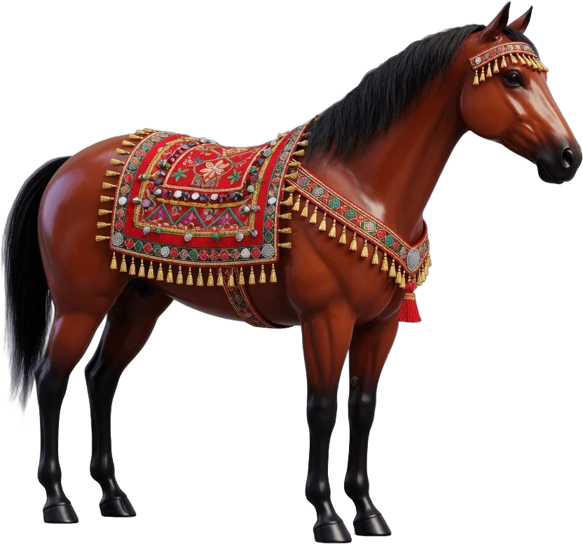 Destrier à caparaçon