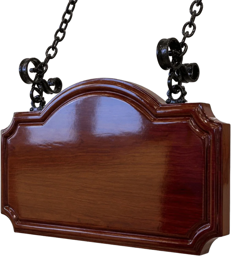 Placa pendente de taverna